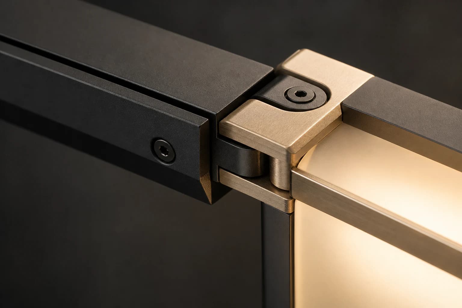 Precision hinge and illuminated diffuser detail